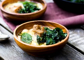 Cabbage, Bean and Crispy Kale Soup