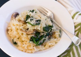 Meatless Monday Mushroom and Spinach Risotto